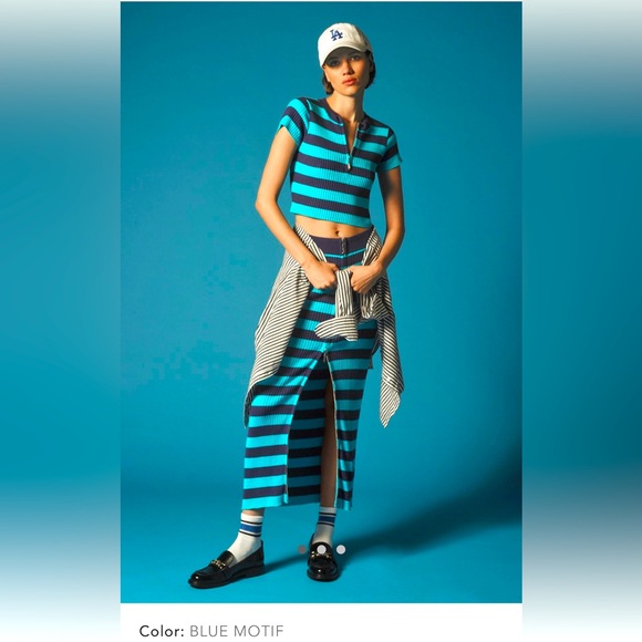 NWT Daily Practice by Anthropologie Ribbed Knit Skirt - Picture 2 of 7